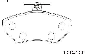 ASIMCO Комплект тормозных колодок, дисковый тормоз KD7710