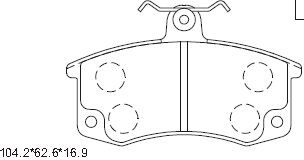 ASIMCO Комплект тормозных колодок, дисковый тормоз KD8702