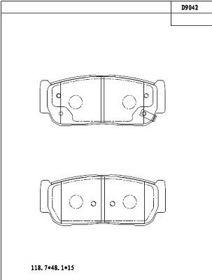 ASIMCO Piduriklotsi komplekt,ketaspidur KD9042