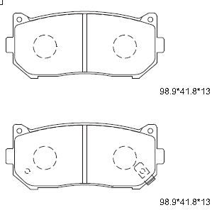 ASIMCO Piduriklotsi komplekt,ketaspidur KD9701