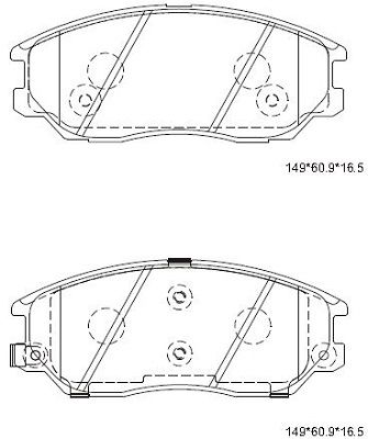 ASIMCO Комплект тормозных колодок, дисковый тормоз KD9729