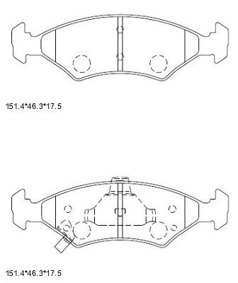 ASIMCO Piduriklotsi komplekt,ketaspidur KD9730