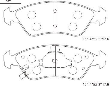 ASIMCO Piduriklotsi komplekt,ketaspidur KD9731