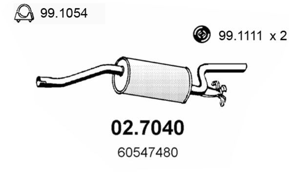 ASSO Глушитель выхлопных газов конечный 02.7040