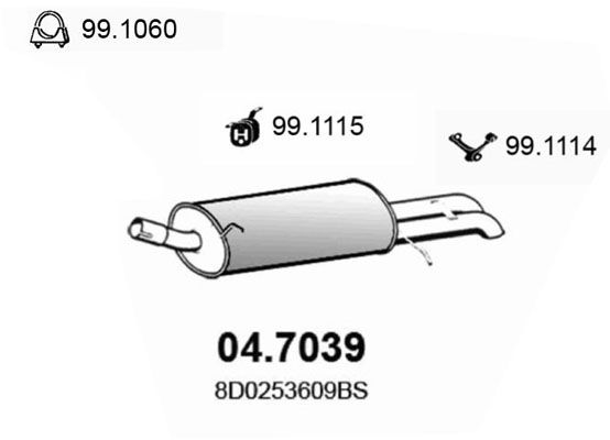 ASSO Глушитель выхлопных газов конечный 04.7039