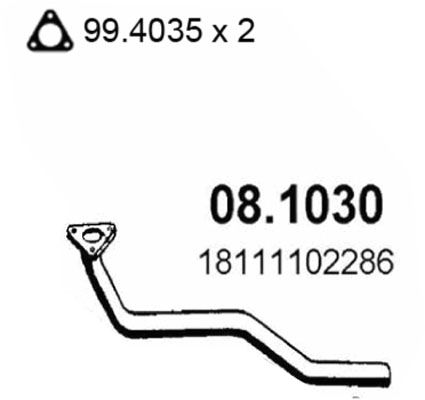 ASSO Труба выхлопного газа 08.1030
