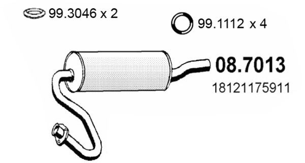 ASSO Глушитель выхлопных газов конечный 08.7013