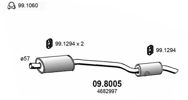 ASSO Средний / конечный глушитель ОГ 09.8005