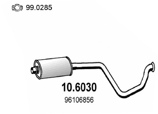 ASSO Средний глушитель выхлопных газов 10.6030