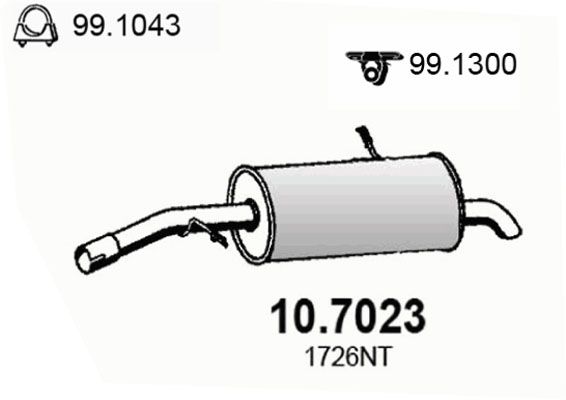 ASSO Глушитель выхлопных газов конечный 10.7023