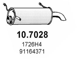 ASSO Глушитель выхлопных газов конечный 10.7028