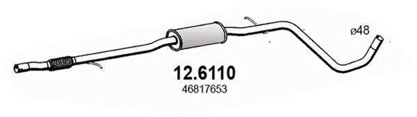 ASSO Средний глушитель выхлопных газов 12.6110