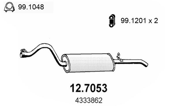 ASSO Глушитель выхлопных газов конечный 12.7053