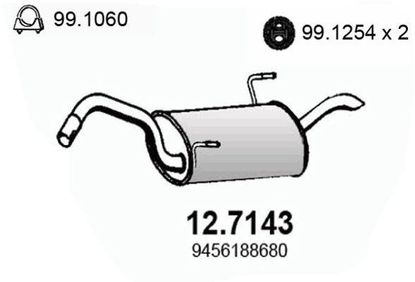 ASSO Глушитель выхлопных газов конечный 12.7143