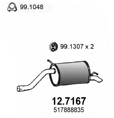 ASSO Глушитель выхлопных газов конечный 12.7167