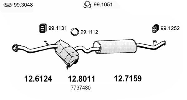ASSO Средний / конечный глушитель ОГ 12.8011