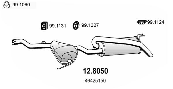 ASSO Средний / конечный глушитель ОГ 12.8050
