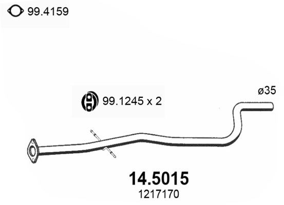 ASSO Труба выхлопного газа 14.5015