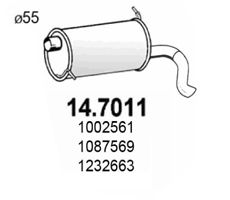 ASSO Глушитель выхлопных газов конечный 14.7011