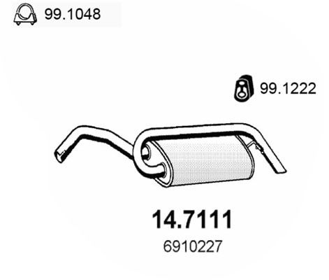 ASSO Глушитель выхлопных газов конечный 14.7111