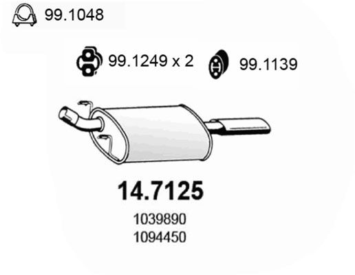 ASSO Глушитель выхлопных газов конечный 14.7125