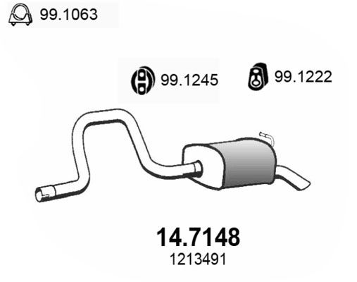ASSO Глушитель выхлопных газов конечный 14.7148