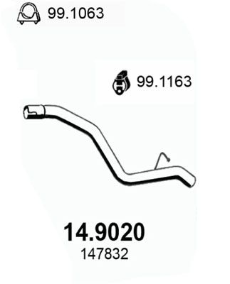 ASSO Труба выхлопного газа 14.9020