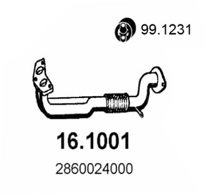 ASSO Труба выхлопного газа 16.1001