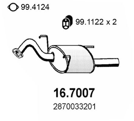 ASSO Глушитель выхлопных газов конечный 16.7007