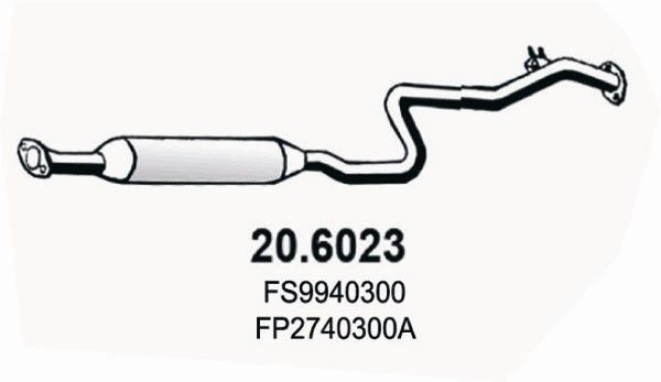 ASSO Средний глушитель выхлопных газов 20.6023