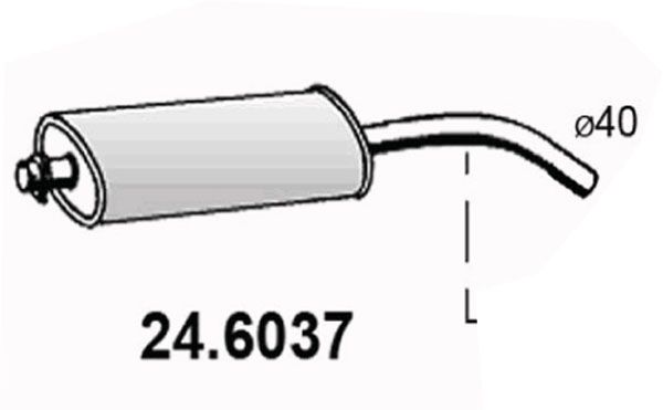 ASSO Средний глушитель выхлопных газов 24.6037