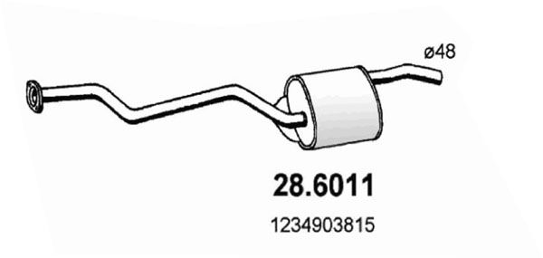 ASSO Средний глушитель выхлопных газов 28.6011