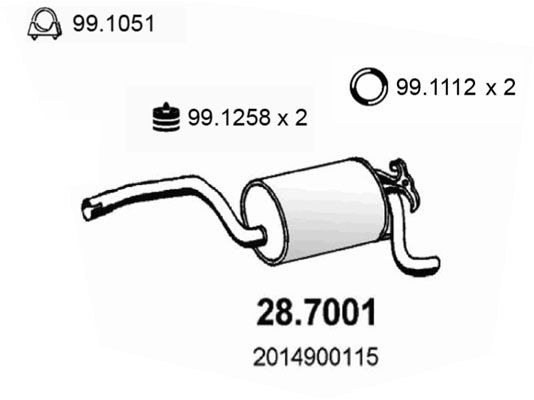 ASSO Глушитель выхлопных газов конечный 28.7001