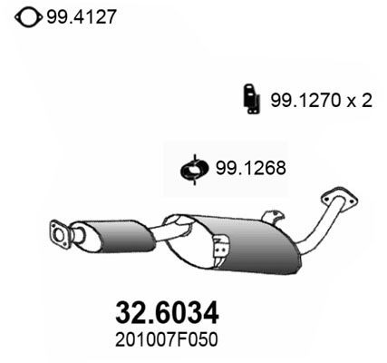 ASSO Средний глушитель выхлопных газов 32.6034