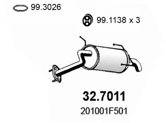 ASSO Глушитель выхлопных газов конечный 32.7011