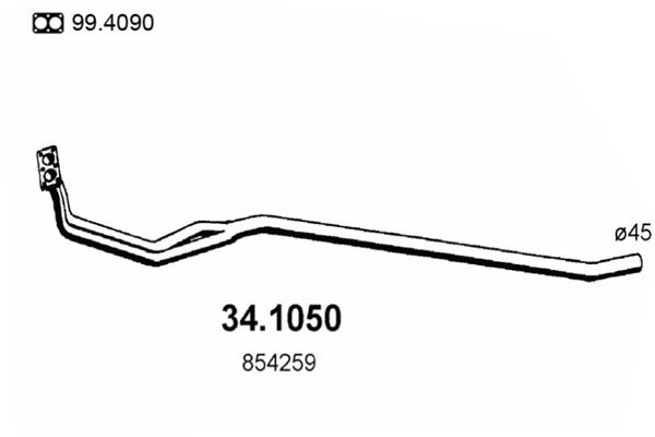 ASSO Труба выхлопного газа 34.1050