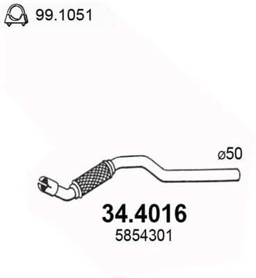 ASSO Труба выхлопного газа 34.4016