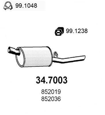 ASSO Глушитель выхлопных газов конечный 34.7003
