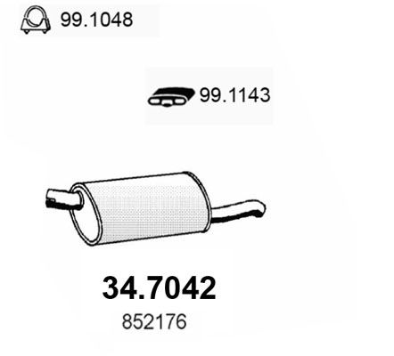 ASSO Глушитель выхлопных газов конечный 34.7042