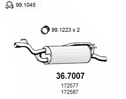 ASSO Глушитель выхлопных газов конечный 36.7007