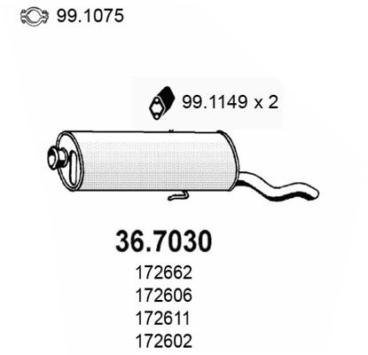 ASSO Глушитель выхлопных газов конечный 36.7030