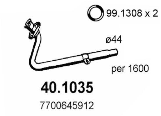 ASSO Труба выхлопного газа 40.1035