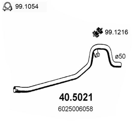 ASSO Труба выхлопного газа 40.5021