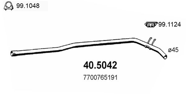 ASSO Труба выхлопного газа 40.5042