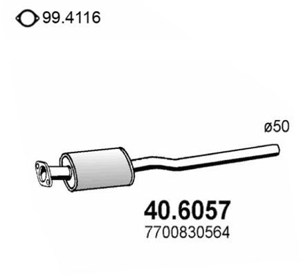 ASSO Средний глушитель выхлопных газов 40.6057