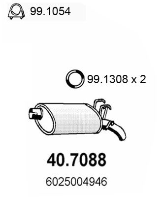 ASSO Глушитель выхлопных газов конечный 40.7088