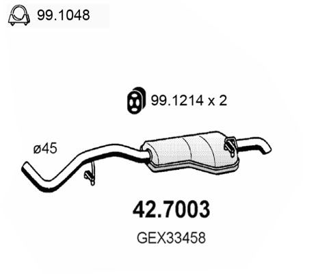 ASSO Глушитель выхлопных газов конечный 42.7003