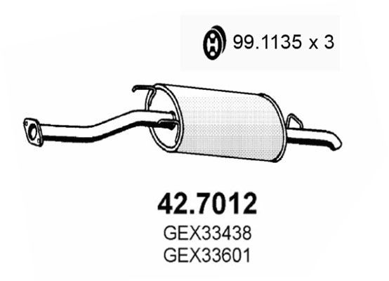 ASSO Глушитель выхлопных газов конечный 42.7012