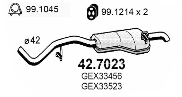 ASSO Глушитель выхлопных газов конечный 42.7023