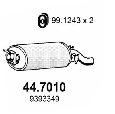 ASSO Глушитель выхлопных газов конечный 44.7010